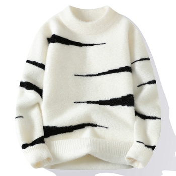 Határokon átnyúló külkereskedelmi generációs őszi-téli pulóver, őszi-téli népszerű félgarnitúra, Golden Mink műbőr bársony pulóver férfiaknak