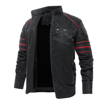 Naujas vyriškas rudens ir žiemos odinis švarkas iš „OZON Amazon“, parduodamas užmiestyje, su kabykla, laisvalaikio stiliaus, sustorinta vyriška striukė.