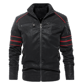 Naujas vyriškas rudens ir žiemos odinis švarkas iš „OZON Amazon“, parduodamas užmiestyje, su kabykla, laisvalaikio stiliaus, sustorinta vyriška striukė.