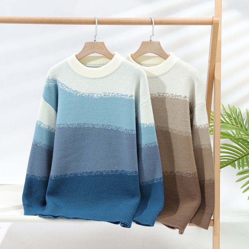 Geek-[Új] 2024 őszi/téli ifjúsági kötött pulóver férfi hátulsó ing -9031-P48-Wave 21