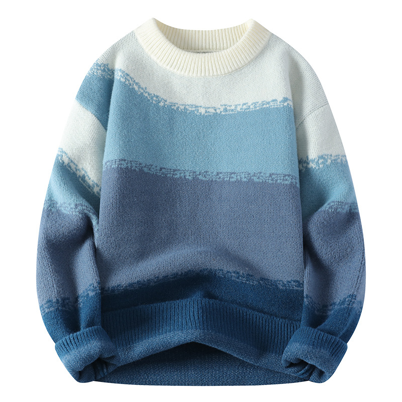 Geek-[Új] 2024 őszi/téli ifjúsági kötött pulóver férfi hátulsó ing -9031-P48-Wave 21