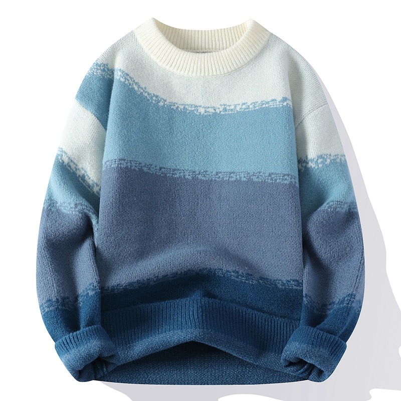 Geek-[Új] 2024 őszi/téli ifjúsági kötött pulóver férfi hátulsó ing -9031-P48-Wave 21