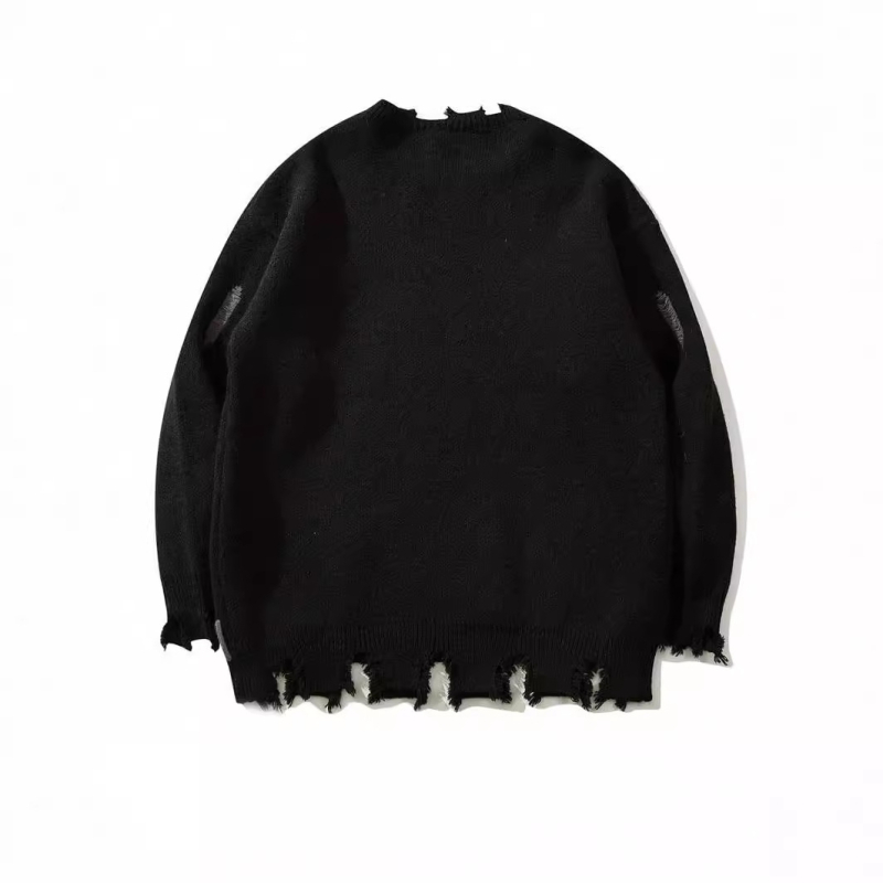 Új Diablo Skull Loose Jacquard Lyukmintás Férfi és Női Kötött Pulóver Őszre és Télre