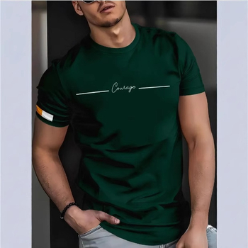 TEMU Amazon Férfi Férfi Férfi Lezser Zöld Póló 3D Digitális Nyomtatással
