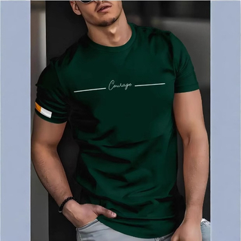 TEMU Amazon Férfi Férfi Férfi Lezser Zöld Póló 3D Digitális Nyomtatással