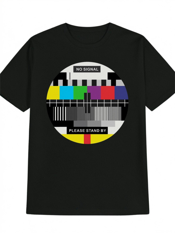 Vicces férfi grafikus póló - Vintage ihletésű fekete póló, fehér színben