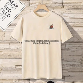 Trendi, egyszerű, jellegzetes utcai tavaszi és nyári új mintás, nyomtatott, rövid ujjú, kerek nyakú férfi és női hétköznapi felső