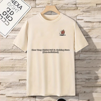 Trendi, egyszerű, jellegzetes utcai tavaszi és nyári új mintás, nyomtatott, rövid ujjú, kerek nyakú férfi és női hétköznapi felső