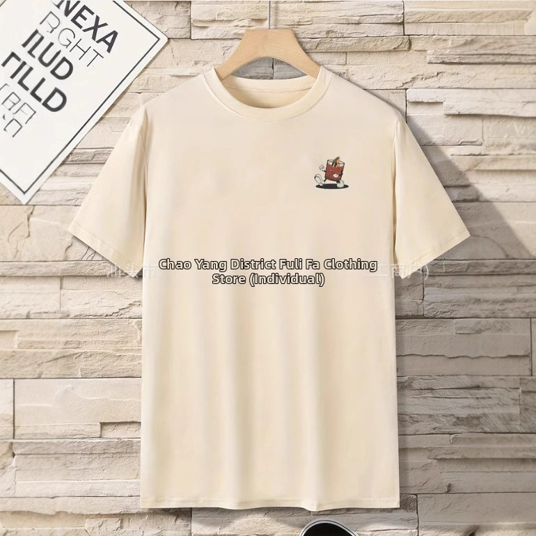 Модерна, семпла, отличителна улична пролетно-летна тениска с къс ръкав и нов модел с щампа, за мъже и жени, ежедневен топ с кръгло деколте