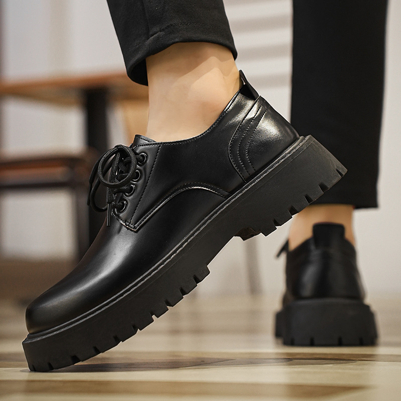 Nauji rudens vyriški laisvalaikio odiniai batai, vyriški retro stiliaus batai, suvarstomi minkštu padu, kvėpuojantys, ūgį didinantys, storu padu, odiniai batai su didelėmis pirštais
