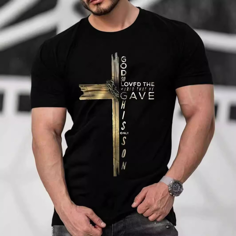 High Street férfi fekete vállú Joker laza póló 2024-es, népszerű 3D digitális nyomtatású, közvetlen nagykereskedelemben