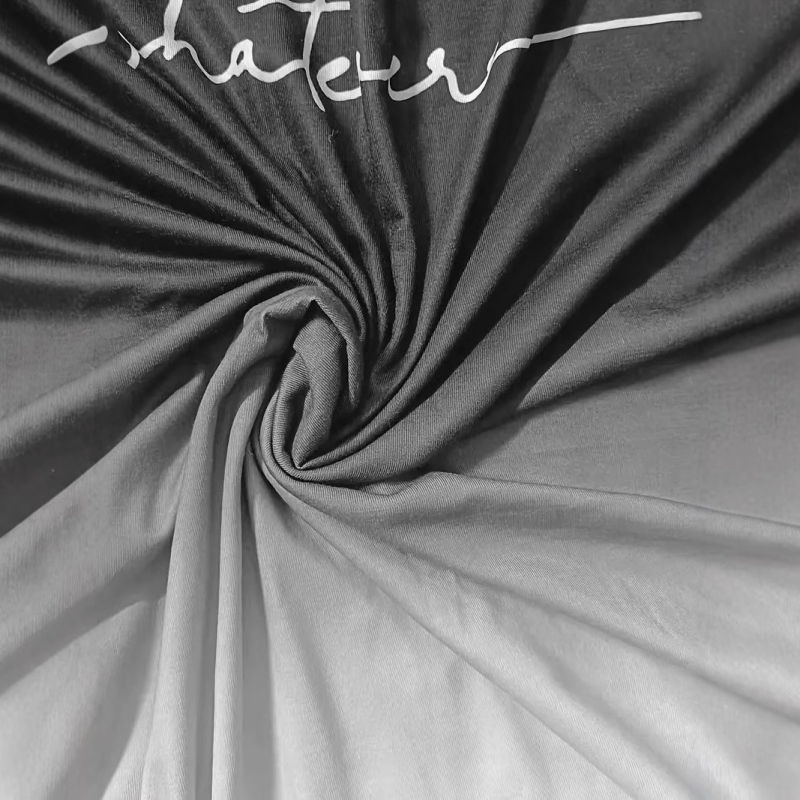 2024-es nyári új férfi divatos színátmenetes rövid ujjú, lezser, egyszerű, rövid ujjú, 7 darabos szett