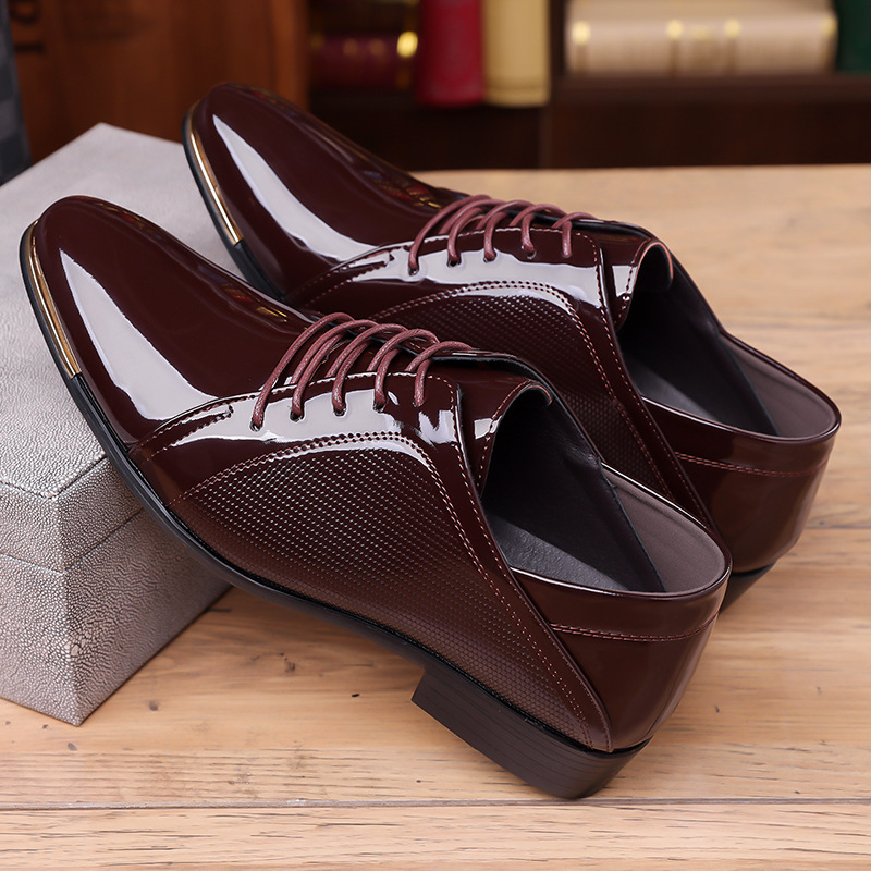Nauji vyriški smailūs verslo stiliaus odiniai batai, vyriški laisvalaikio batai, plius dydžio verslo stiliaus batai, smailūs, su kaklaraiščiu, vestuviniai batai
