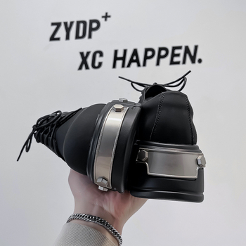 Storapadis „Muffin loafers“ vyriški maži, sunkiojo metalo odiniai bateliai, britiško stiliaus, suvarstomi „derby“ bateliai 22977-A