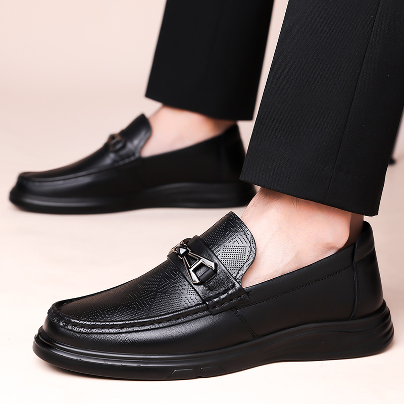 2025. gada pavasara un rudens jaunās pupiņu kurpes vīriešu biznesa ikdienas ādas kurpes vīriešu mīksta āda mīksta apakšdaļa īstas ādas elpojoši tēta apavi vīriešiem