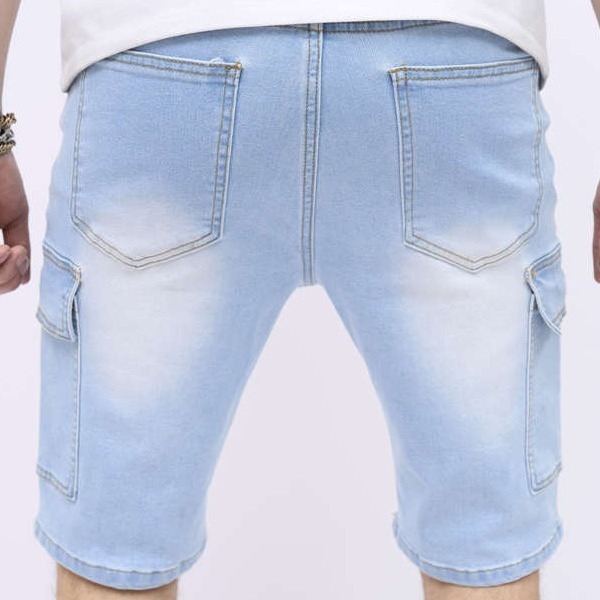 2024-es, határokon átnyúló, új férfi farmer, divatos, középhosszú nadrág, retró, egyszínű, mosott rövidnadrág, csinos rövidnadrág