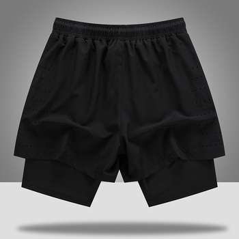 Piiriülesed Ameerika spordipüksid Meeste suvised spordipüksid vabas suuruses Võlts kaheosalised kergejõustiku korvpalli fitnessi kiiresti kuivavad lühikesed püksid