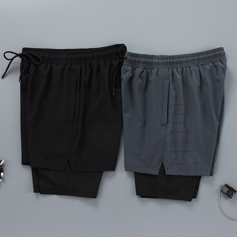 Piiriülesed Ameerika spordipüksid Meeste suvised spordipüksid vabas suuruses Võlts kaheosalised kergejõustiku korvpalli fitnessi kiiresti kuivavad lühikesed püksid