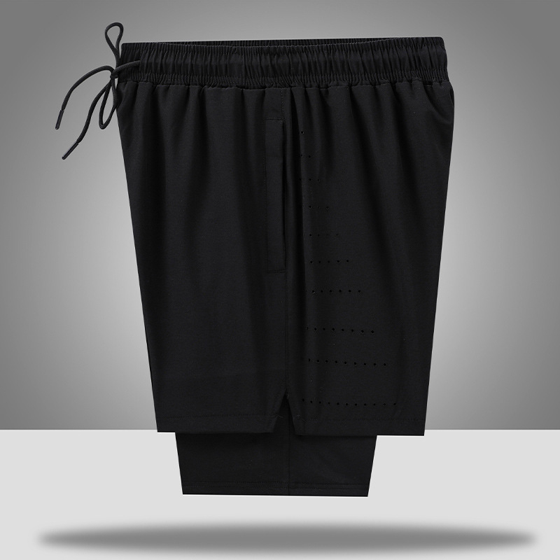 Piiriülesed Ameerika spordipüksid Meeste suvised spordipüksid vabas suuruses Võlts kaheosalised kergejõustiku korvpalli fitnessi kiiresti kuivavad lühikesed püksid