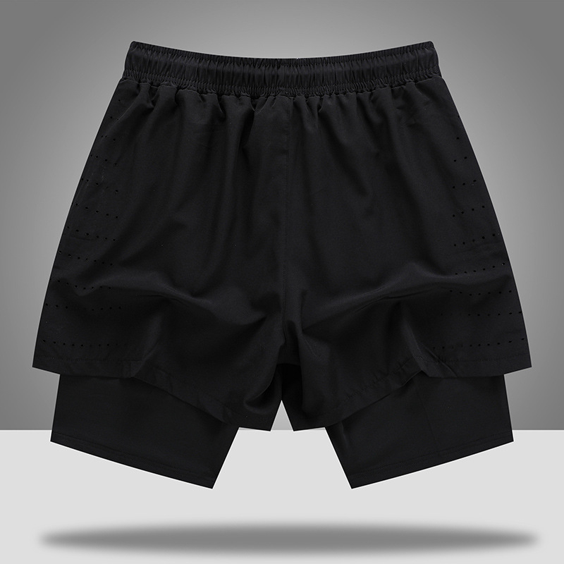Piiriülesed Ameerika spordipüksid Meeste suvised spordipüksid vabas suuruses Võlts kaheosalised kergejõustiku korvpalli fitnessi kiiresti kuivavad lühikesed püksid
