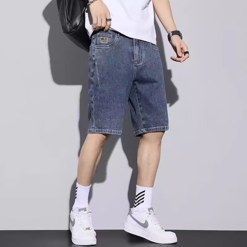 Meeste suvised õhukesed lahtised sirged lühikesed püksid, trendikad brändi universaalsed venivad vabaaja suvised keskmise pikkusega püksid meestele