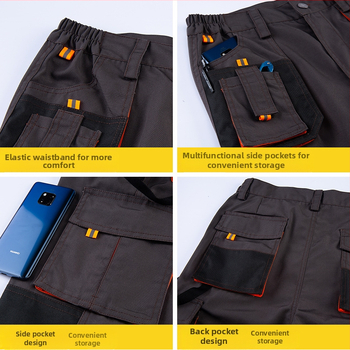 Vyriškos, dilimui atsparios, daugiakišenės, didelės, daugiakišenės darbo kelnės, automobilių remonto, elektriko, užsienio prekybos, eksporto kelnės, kombinezonai