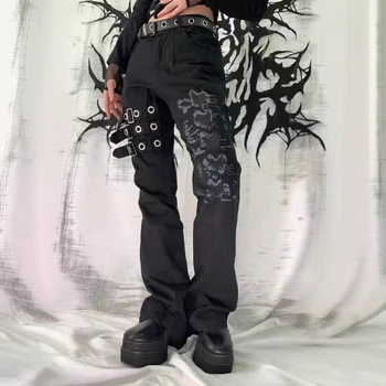 2023 Amazon Aliexpress Kényelmes, egyenes szárú, alacsony derekú, mintás nadrág, karcsúsító, sokoldalú, lezser, rugalmas munkaruha stílus