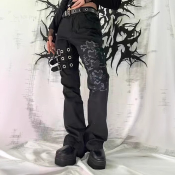 2023 Amazon Aliexpress Kényelmes, egyenes szárú, alacsony derekú, mintás nadrág, karcsúsító, sokoldalú, lezser, rugalmas munkaruha stílus