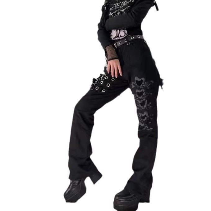 2023 Amazon Aliexpress Kényelmes, egyenes szárú, alacsony derekú, mintás nadrág, karcsúsító, sokoldalú, lezser, rugalmas munkaruha stílus