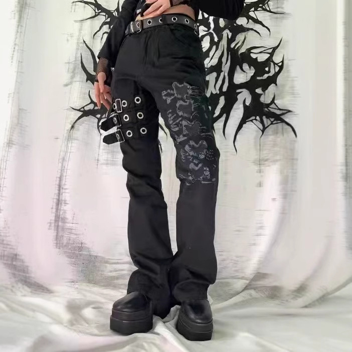 2023 Amazon Aliexpress Kényelmes, egyenes szárú, alacsony derekú, mintás nadrág, karcsúsító, sokoldalú, lezser, rugalmas munkaruha stílus