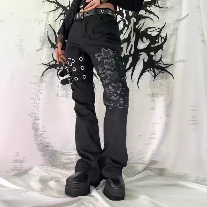 2023 Amazon Aliexpress Kényelmes, egyenes szárú, alacsony derekú, mintás nadrág, karcsúsító, sokoldalú, lezser, rugalmas munkaruha stílus