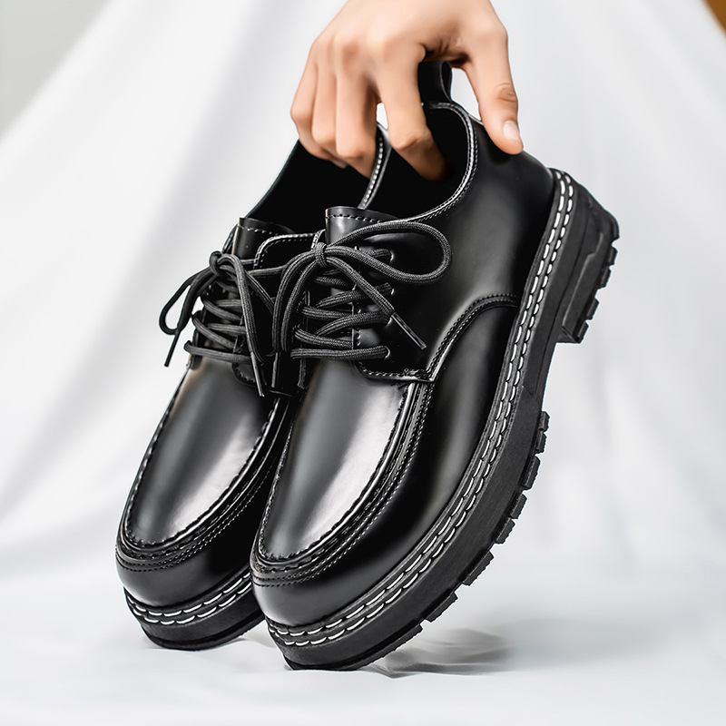 2025 m. pavasario nauji retro juodi madingi plius dydžio laisvalaikio vyriški batai britiški verslo odiniai batai proginiai darbo batai