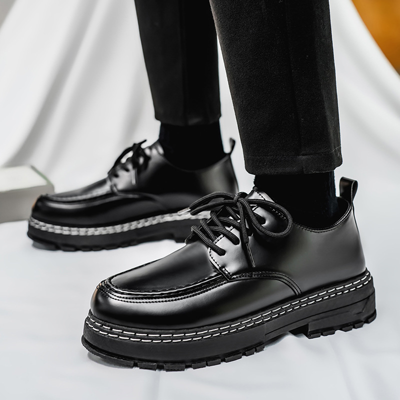 2025 m. pavasario nauji retro juodi madingi plius dydžio laisvalaikio vyriški batai britiški verslo odiniai batai proginiai darbo batai