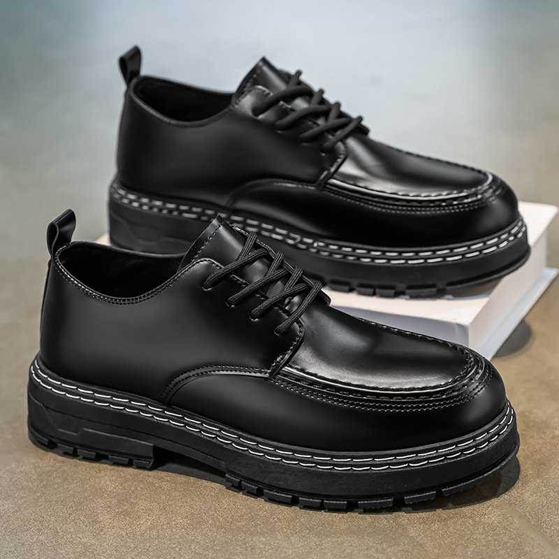 2025 m. pavasario nauji retro juodi madingi plius dydžio laisvalaikio vyriški batai britiški verslo odiniai batai proginiai darbo batai