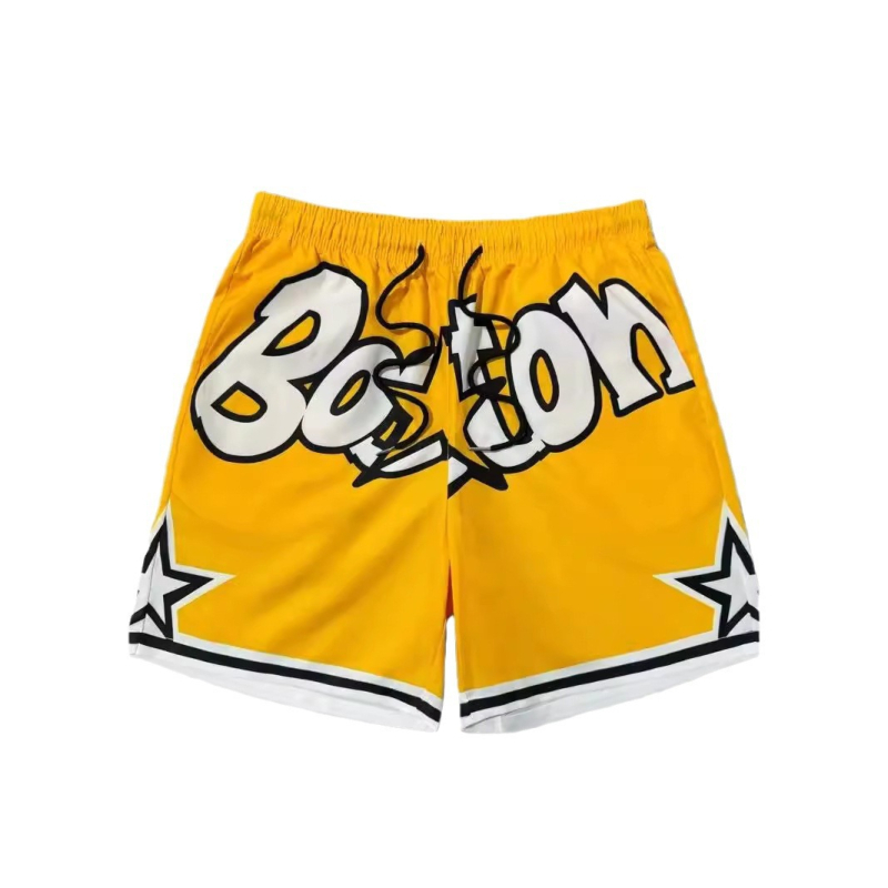 2024. aasta kuum müük 3D-digitaalprintimisega kollased meeste puhkusepüksid, meeste hingavad lühikesed püksid, lahtised rannapüksid