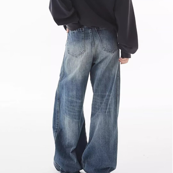 American Street Washed kasutatud teksad meestele kevad- ja sügisriided sirge ja lahtise lõikega Euroopa ja Ameerika stiilis tuulepüksid