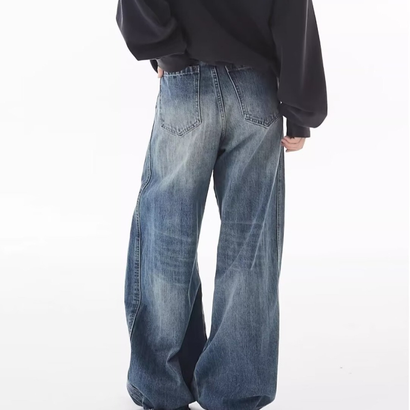 American Street Washed kasutatud teksad meestele kevad- ja sügisriided sirge ja lahtise lõikega Euroopa ja Ameerika stiilis tuulepüksid