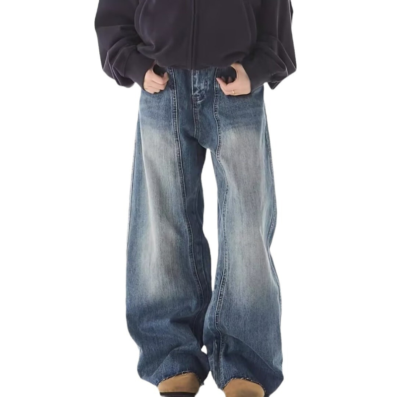 American Street Washed kasutatud teksad meestele kevad- ja sügisriided sirge ja lahtise lõikega Euroopa ja Ameerika stiilis tuulepüksid