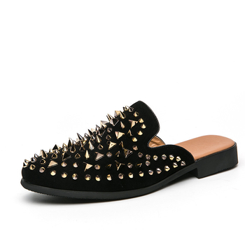 Piiriülesed pluss-suuruses 2025. aasta suvised moelised vastupidavad neetidega kaunistatud kividega trendikad ööklubi terava ninaga libistatavad Lemens kingad