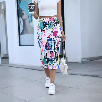 2024 temu Eksplozije Printed Pit Slim-Fit Suknja One Step Suknja