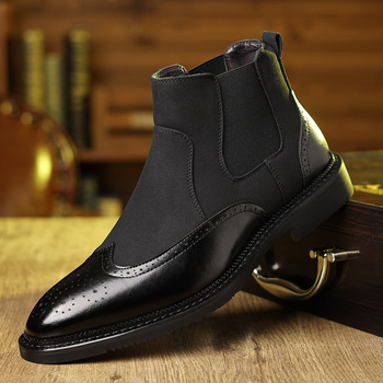 Cizme din piele pentru bărbați, mărimi mari, cizme Martin, cizme scurte casual britanice cu un singur pas, cizme Chelsea vintage confortabile, pantofi noi pentru bărbați
