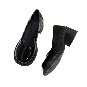 35-43-as méret, plus size női cipők, vastag talpú, szélesített egyszínű cipők, női 41-es vastag sarkú, minden mérethez illő Mary Jane cipők, kerek orrú, kis méretű bőrcipők