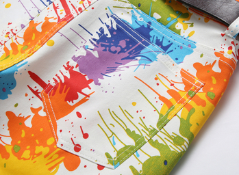 Eredeti európai és amerikai stílusú digitális nyomtatású, cukorka színű, rugalmas farmernadrág