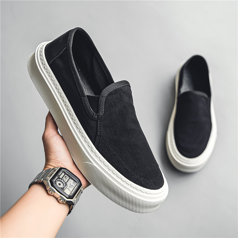 Japoniško stiliaus paprastų kojų batai, vyriški 2023 m. vasaros minkšto padu, lentos formos batai, užsegami mokasinai, vyriški kvėpuojantys drobiniai batai