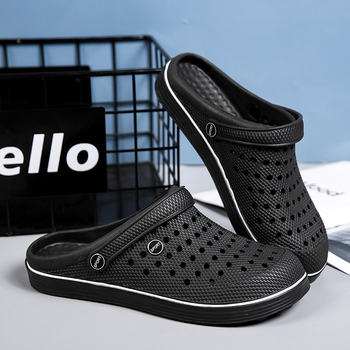 2023-as új, lyukas cipő, csúszásgátló, férfi kültéri, lélegző, könnyű szandál, zárt orrú, egyszerű, hétköznapi, dezodorálós strandcipő