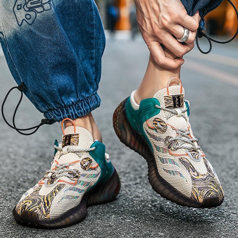 Sportiniai bateliai pavasariui su pusapvaliu dėklu, „Popcorn Flying Weaving“ [vienspalviai smėlio spalvos] Naujas