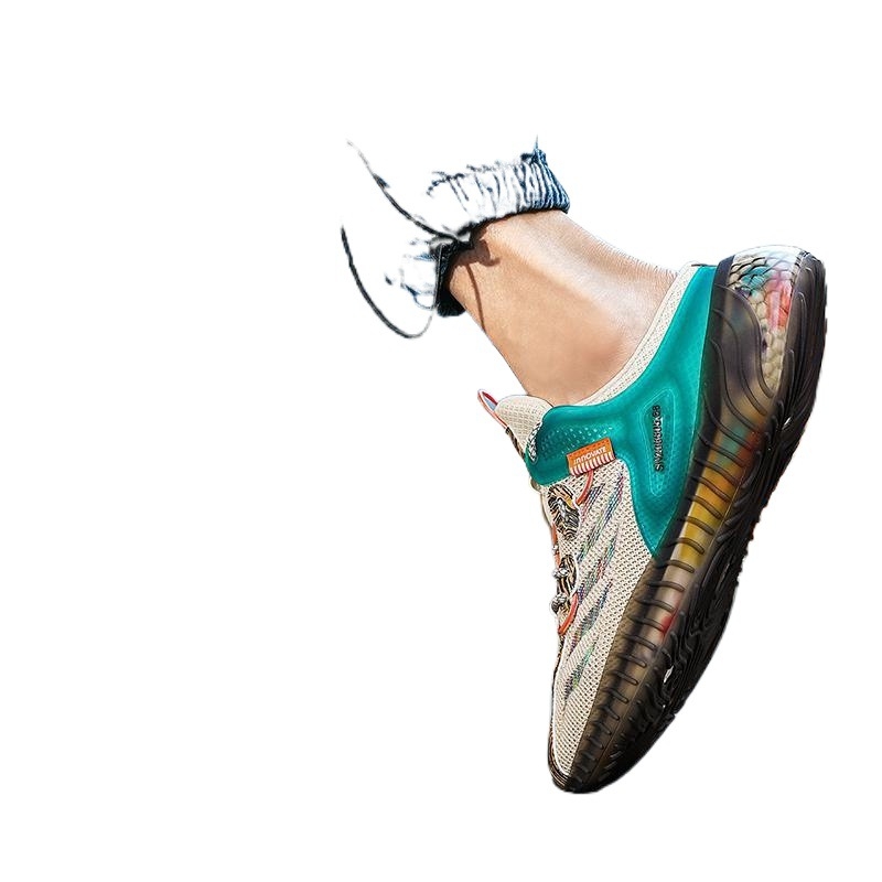 Sportiniai bateliai pavasariui su pusapvaliu dėklu, „Popcorn Flying Weaving“ [vienspalviai smėlio spalvos] Naujas