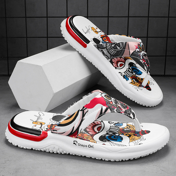 Határokon átnyúló új papucsok, flip-flopok, férfi nyári flip-flopok, férfi kínai stílusú, nemzeti divatos, alkalmi, csúszásmentes strandcipők