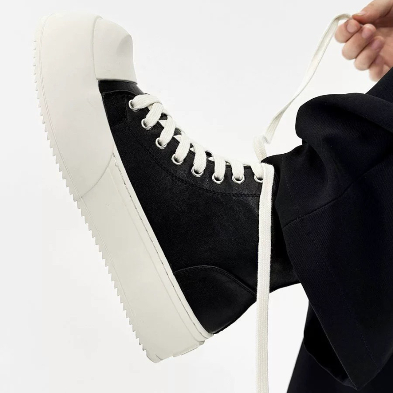 Zhu Zhengting Wang Linkai minimālistiski lielgabala dēļu apavi, moderni vīriešu apavi ar piena aromātu, biezu dibenu, ādas apavi, ikdienas, modernas, elastīgas, ikdienas, derbija apavi