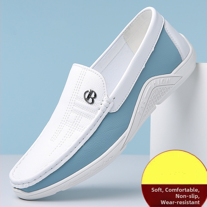 Meeste kingad 2025. aasta kevad- ja sügisesed uued pehme tallaga hingavad vabaajajalatsid, trendikad universaalsed vabaaja nahast kingad, meeste rulakingad